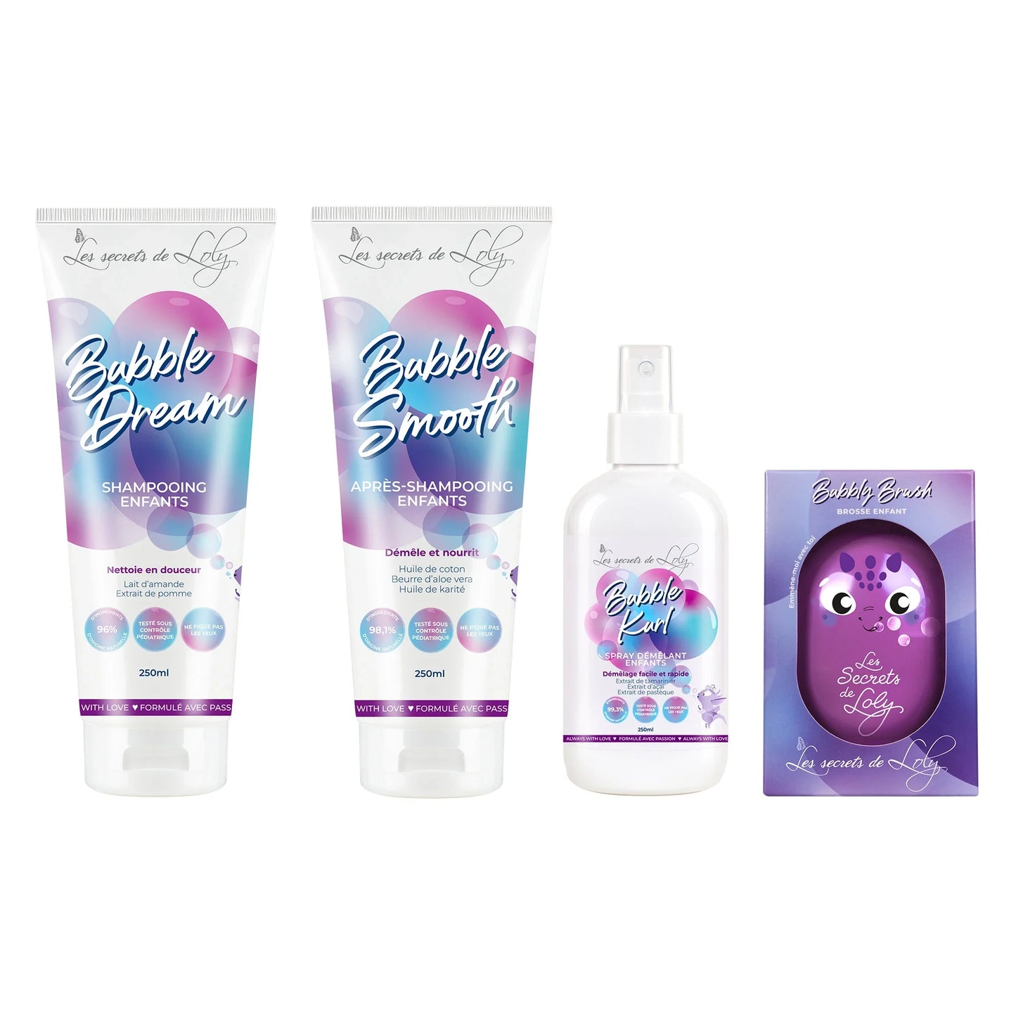 Les Essentiels Anti-Noeuds -  Shampooing, après-shampooing, spray démêlant et brosse pour les enfants