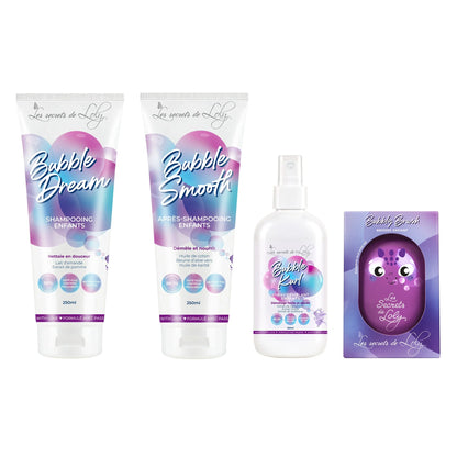 Les Essentiels Anti-Noeuds -  Shampooing, après-shampooing, spray démêlant et brosse pour les enfants