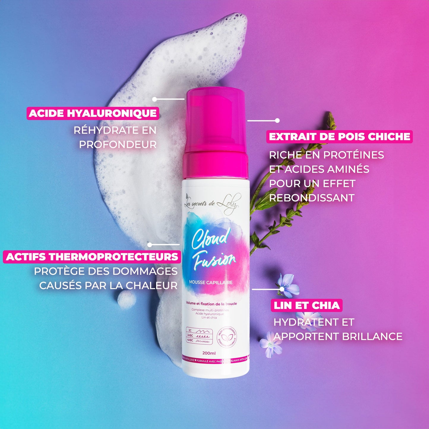 Cloud Fusion - Mousse capillaire fixante - 200ml