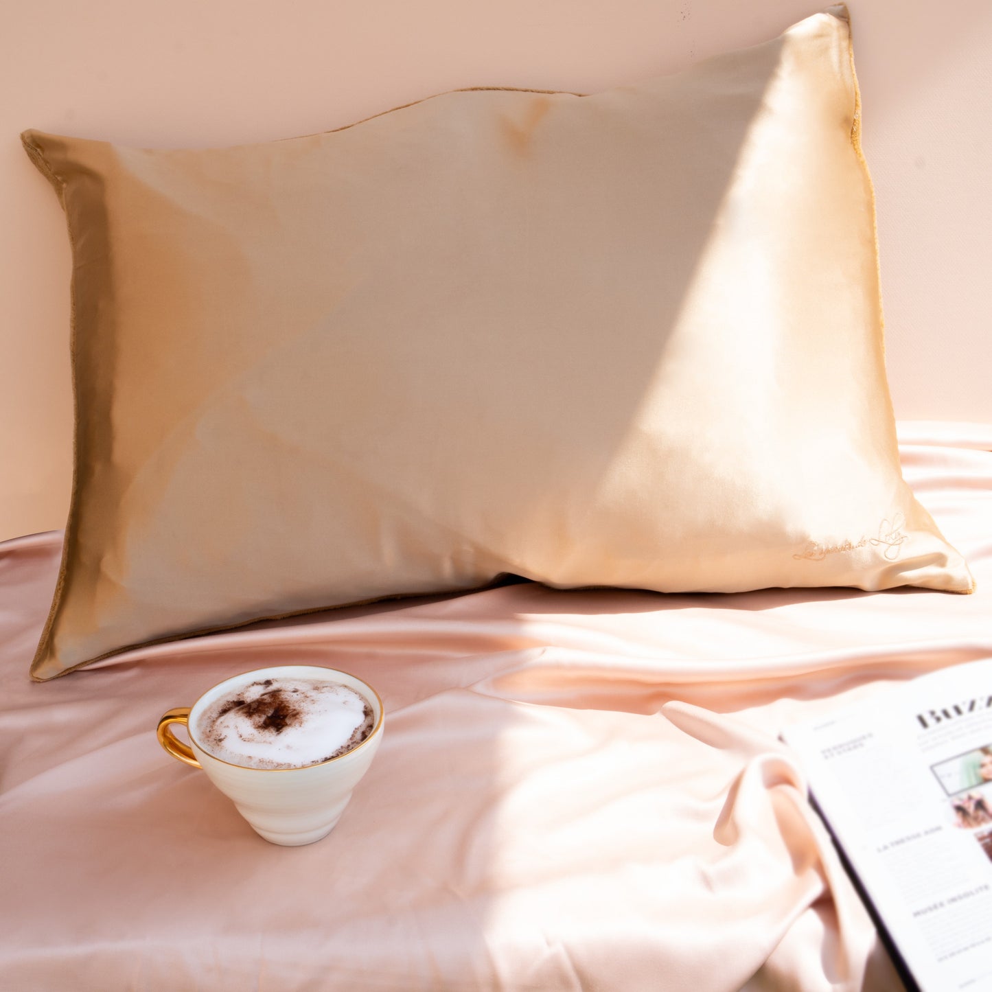 Kiss Pillow Caramel - Taie d'oreiller anti-frisottis